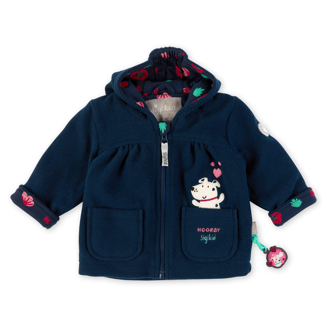 Sigikid Baby-Mädchen Kapuze Fleecejacke 62 dunkelblau, 62 dunkelblau