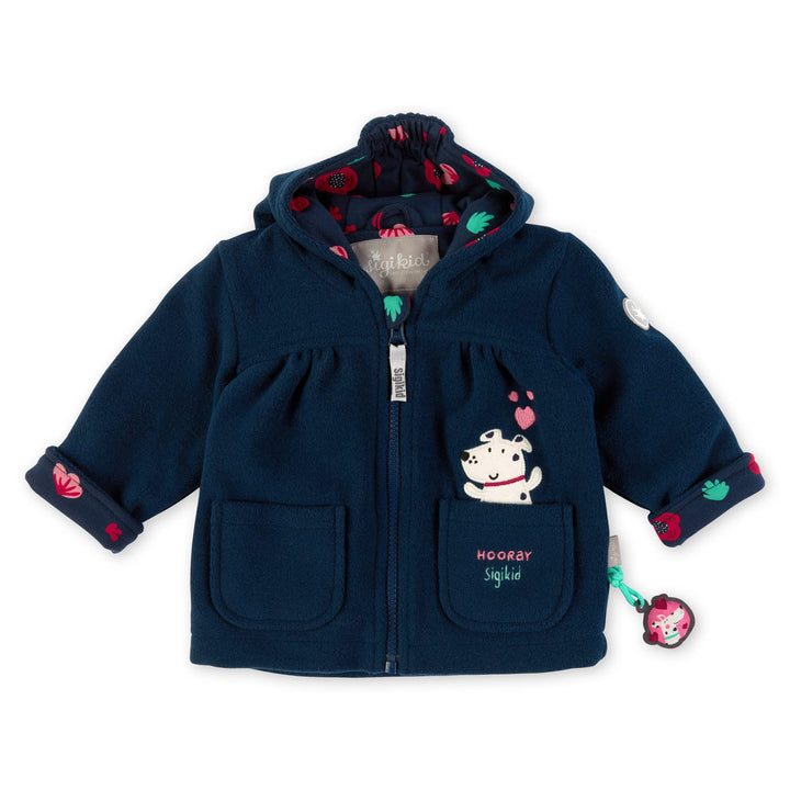 Sigikid Baby-Mädchen Kapuze Fleecejacke 62 dunkelblau, 62 dunkelblau