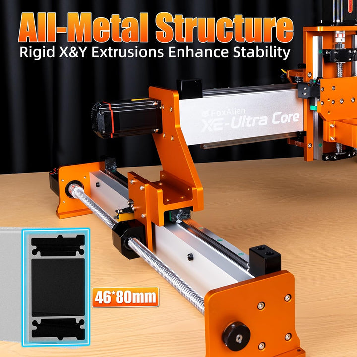 FoxAlien XE-Ultra Core Desktop CNC-Fräsmaschine, 17x17in aktiver Bereich mit NEMA 23 Schrittmotor mi
