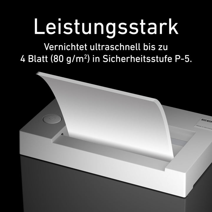 EBA 1128 C 2x15 mm, Premium Schreibtisch-Aktenvernichter, Sicherheitsstufe P-5, Partikelschnitt, 3-4