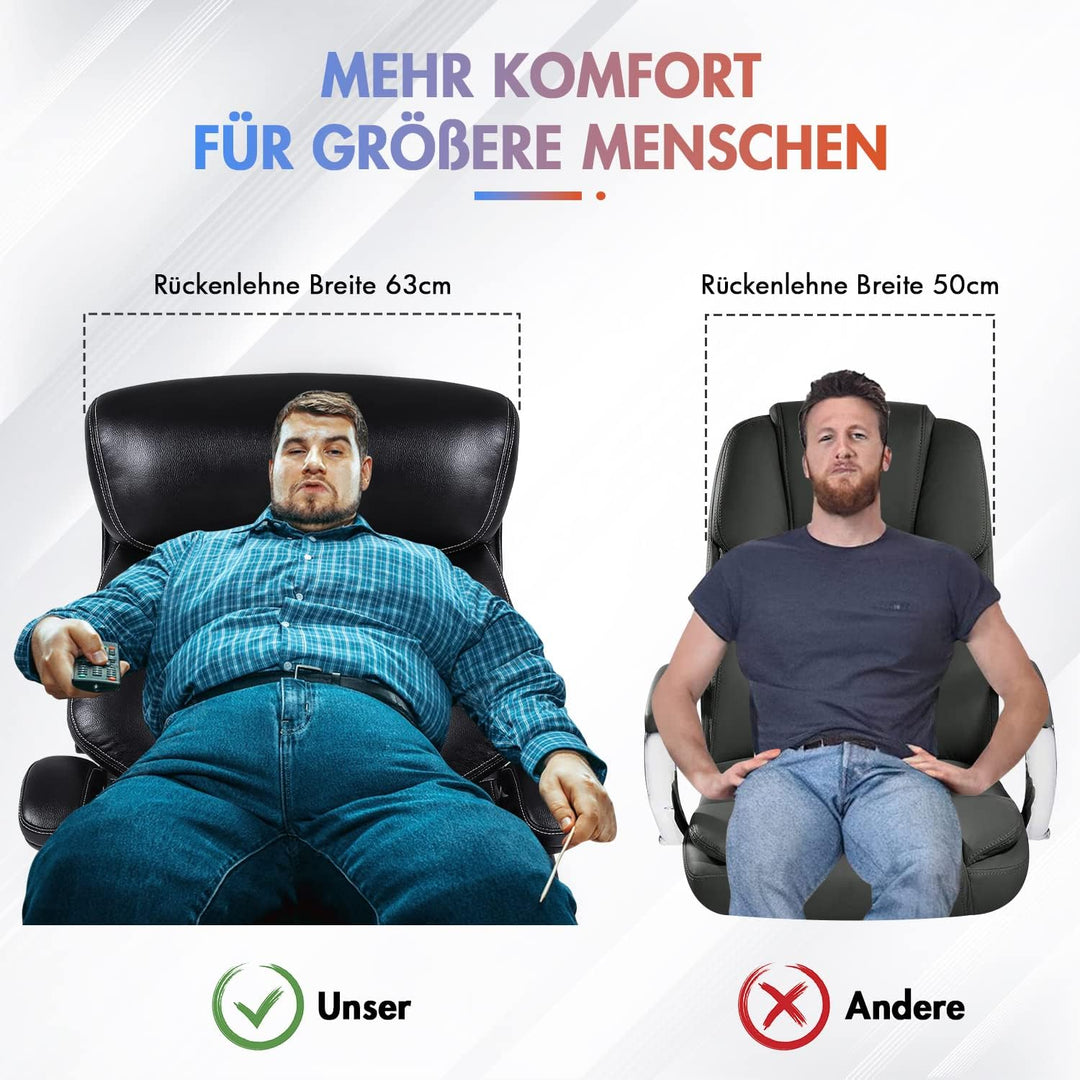 Bosmiller Bürostuhl Chefsessel 200kg Belastbarkeit Bürostuhl 200kg Ergonomischer Schreibtischstuhl D
