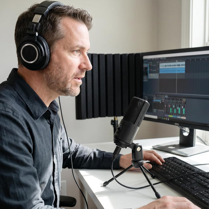 FIFINE USB Mikrofon PC Streaming, Podcast Microphone mit Ständer für MAC PS4 PS5, Kondensator Microf