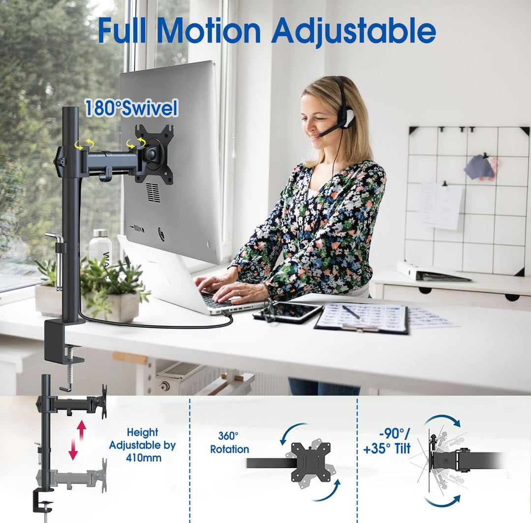 HFTEK - HF27DB - Monitor TV Tisch-Halterung Halter Bildschirmhalterung Neigbar Schwenkbar Monitorarm