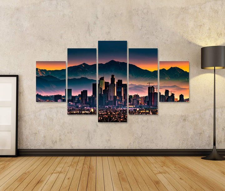 islandburner Bild auf Leinwand Los Angeles LA Kalifornien Bilder Wandbilder Poster Leinwand 170x80cm