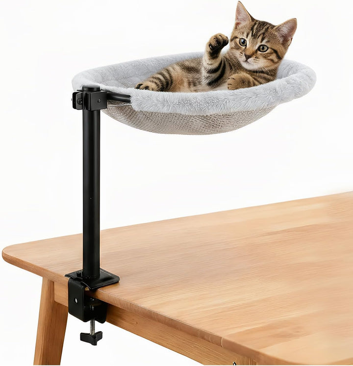 katzenbett Schreibtisch,katzenbett 360° drehbar und höhenverstellbar weiche katzenhängematte mit 2 w