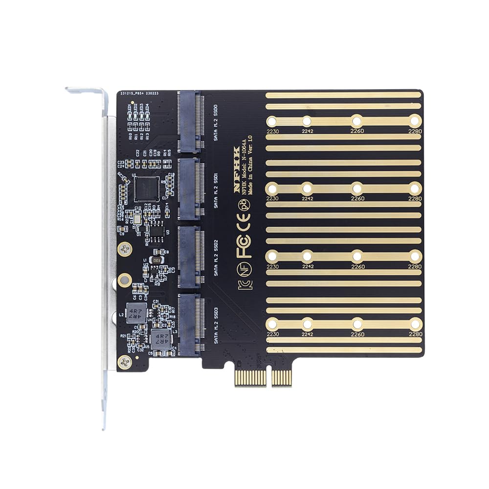 xiwai High-Speed 4 SATA NGFF Key B+M SSD auf PCI-E 1x Motherboard Desktop Adapter SSD Karte ASM1064