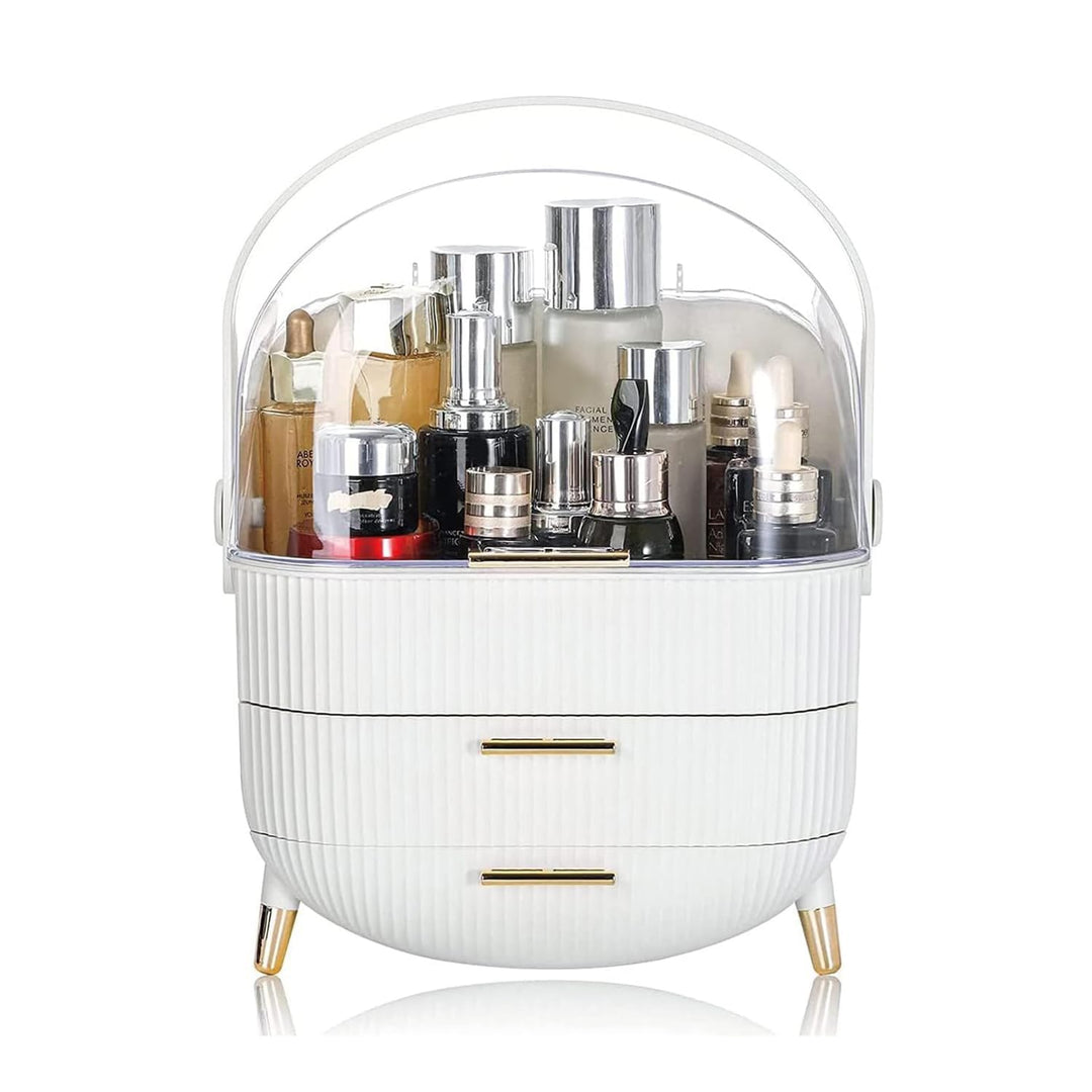 Make up Organizer Aufbewahrungsbox, Kosmetik Vitrine mit Transparentem Deckel, Staubdichte Kosmetik