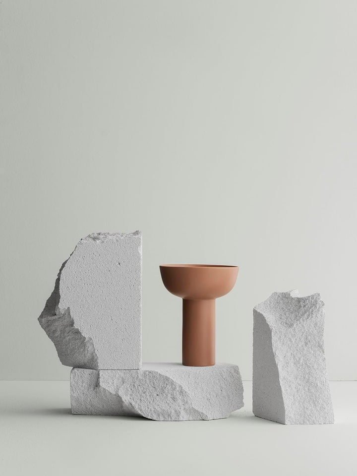 Blomus Blumenvase Miyabi, Dekovase, Vase, Steingut, Terracotta, 21 cm, 66624