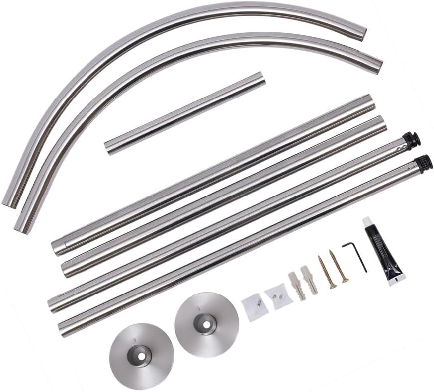 Duschvorhang Schienen Stange U-Form gebogene Toilette Badezimmer Pole Edelstahl Quadrat Duschvorhang