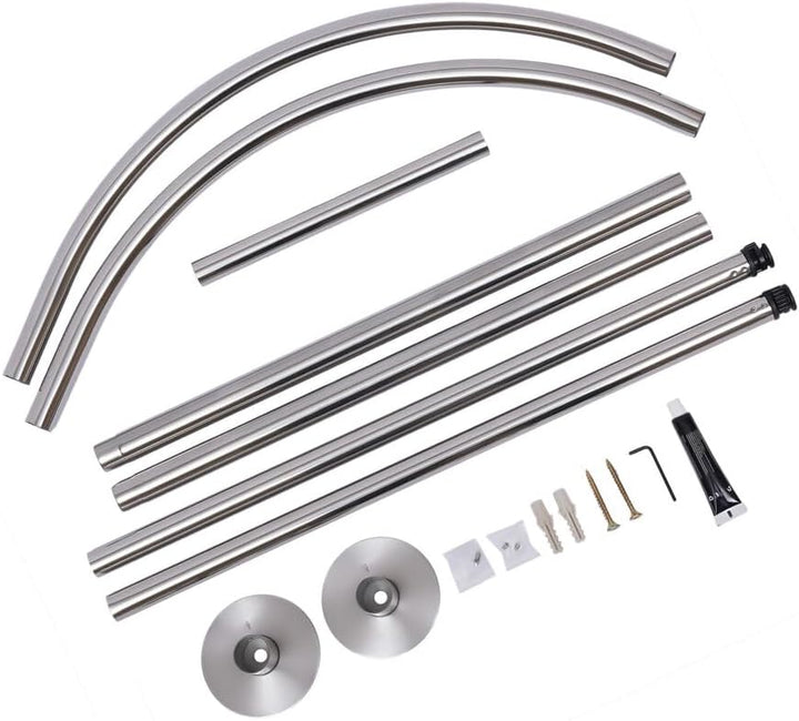 Duschvorhang Schienen Stange U-Form gebogene Toilette Badezimmer Pole Edelstahl Quadrat Duschvorhang