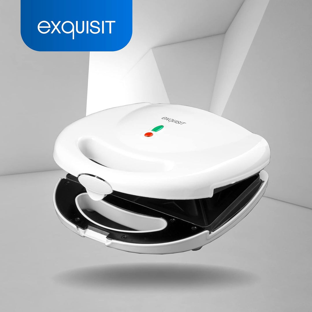 Exquisit Sandwichtoaster ST 3101 we | Dreieck-Sandwich | Antihaft | 750 W Leistung | Weiss | Überhit