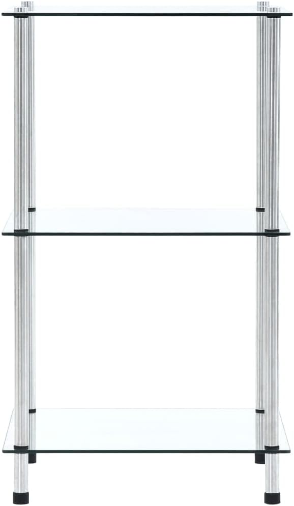ZQQLVOO Regal mit 3 Ablagen Transparent, Bücherregal, Organizer Bücherschrank, Bookshelf, Würfelrega