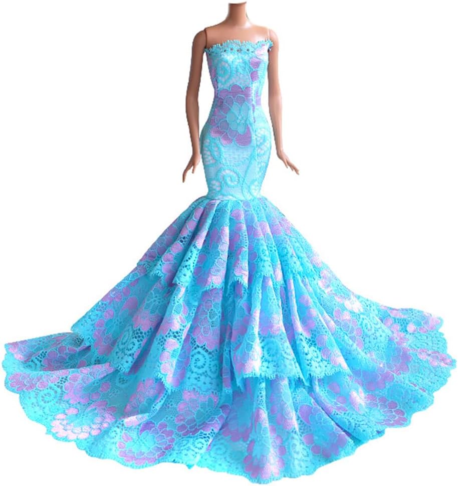 Puppenkleidung, 3 Sets Nacht Schlepprock Prinzessin Abend Hochzeit Party Kleid Kleidung Gewand Outfi