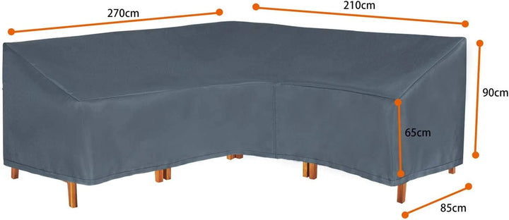 Hentex Cover Loungemöbel Abdeckhaube für L-Form Sofas，Wasserdichtes Atmungsaktives TPU Gewebe Abdeck