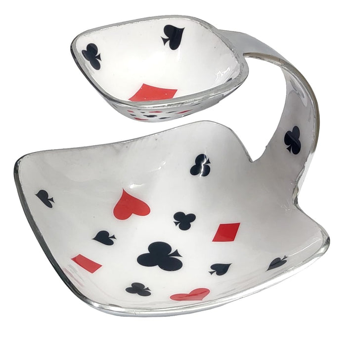 purpledip Servierplatte Tablett Bridge Poker Spielkarten Design???angeschnittene Schale f?r Dips/CHU