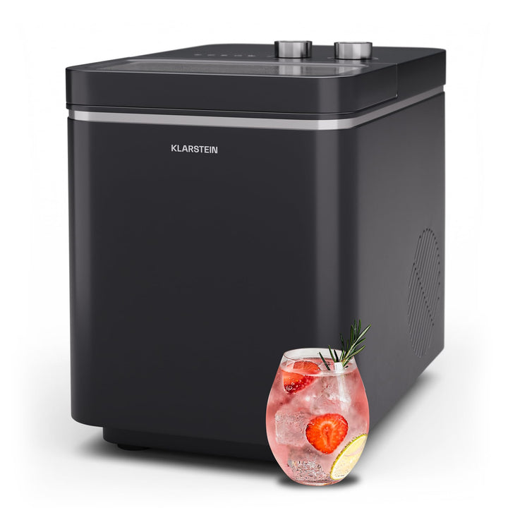 Klarstein IceCraft Eiswürfelmaschine - 12 kg/24 h, 6-Min.-Eiswürfel, 2 Grössen, Automatische Reinigu