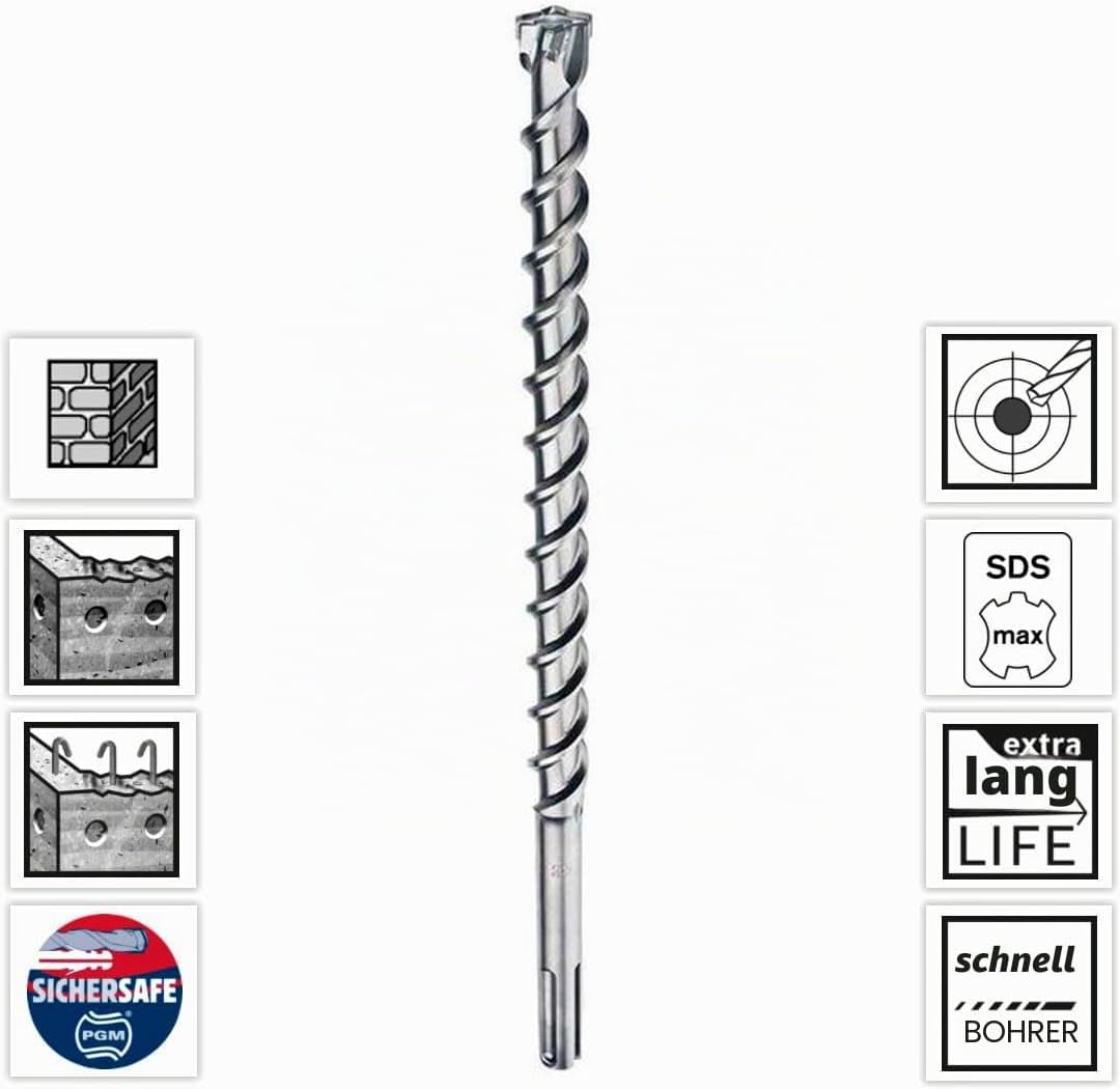 Bosch Professional Hammerbohrer SDS max-8X (Masse 18x400x540 mm, Bohrer für Beton und Normalbeton) 2