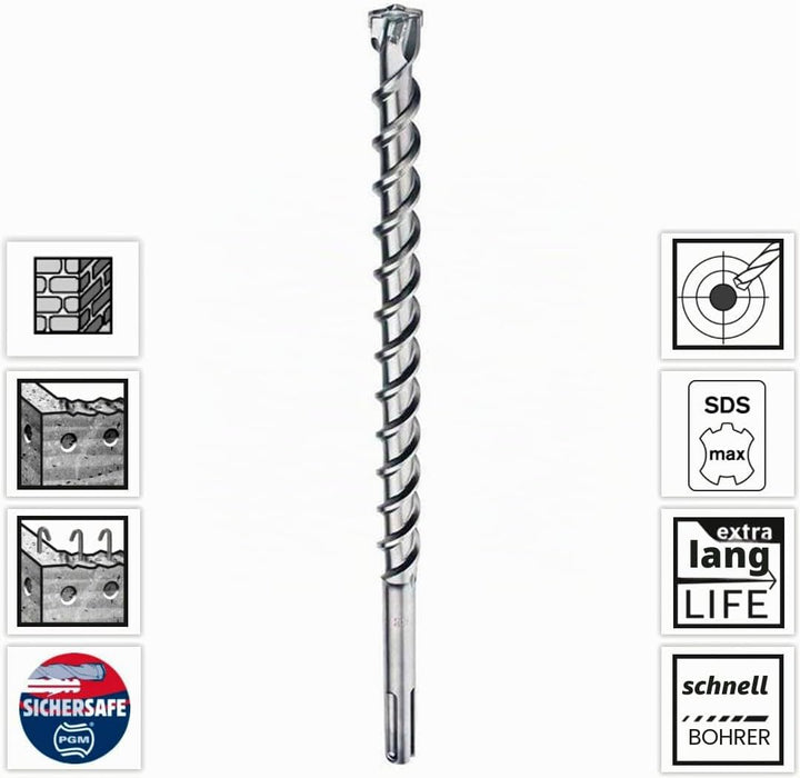 Bosch Professional Hammerbohrer SDS max-8X (Masse 18x400x540 mm, Bohrer für Beton und Normalbeton) 2