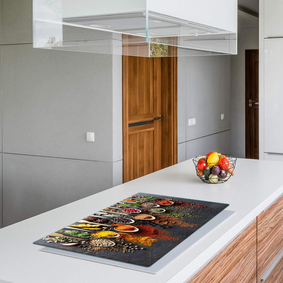 QTA | Herdabdeckplatten 80x52cm Ceranfeld Abdeckung Glas Spritzschutz Abdeckplatte Glasplatte Herd C