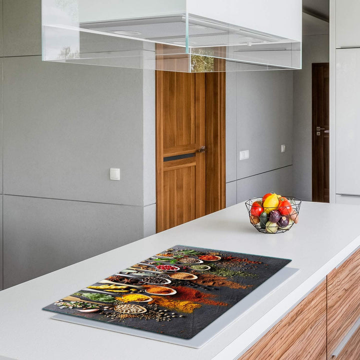QTA | Herdabdeckplatten 80x52cm Ceranfeld Abdeckung Glas Spritzschutz Abdeckplatte Glasplatte Herd C