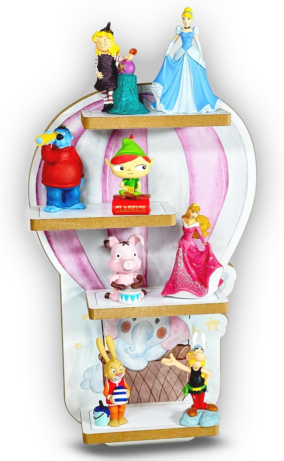Smagnon Regal für die Toniebox und Tonie Figuren Motiv Ballon-Familie Kinderspielzeug (Nebenregal: E