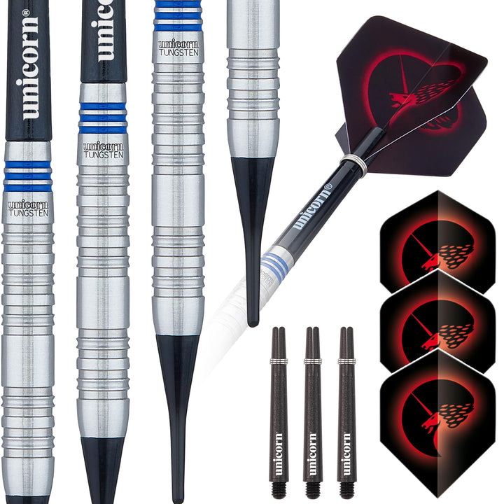 Unicorn Dart-Set mit weicher Spitze, Wolfram-Barrels | 17 g, 18 g, 19 g oder 20 g Stil 1 18 g, Stil