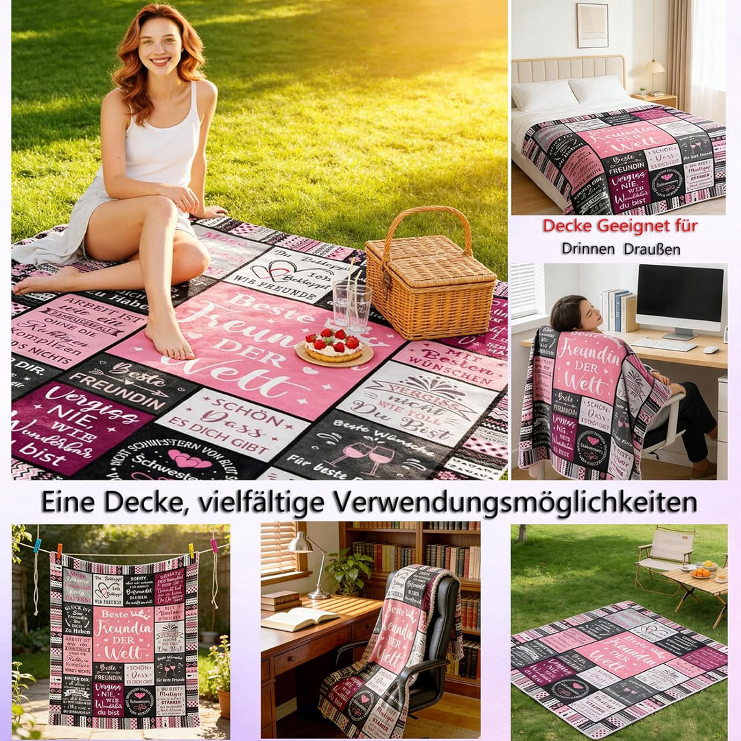 Geschenke für Freundin, Kuscheldecken Geschenke für Beste Freundin, Geschenk Freundin Geburtstag, Ge