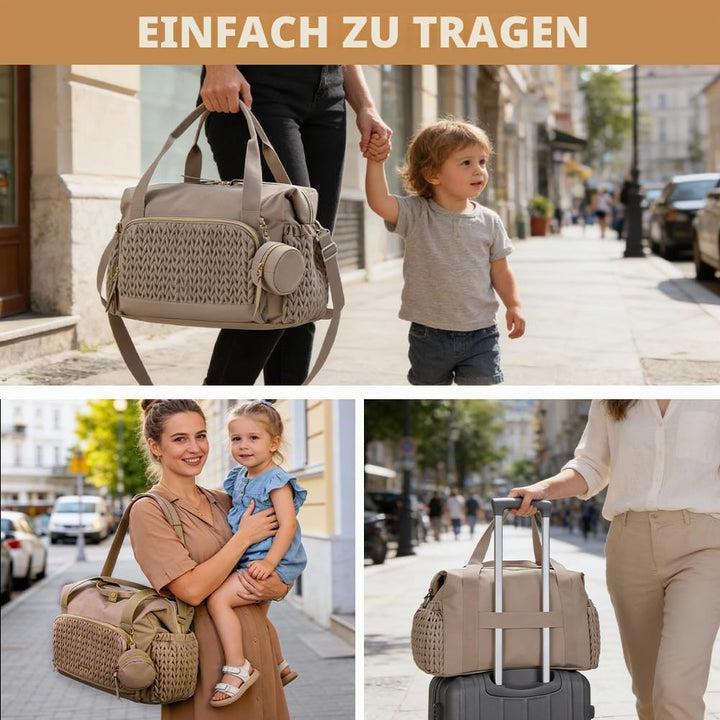 Wickeltasche gross - Multifunktionale Baby Wickeltasche für Mama mit Schnulleretui, wasserdicht, gro