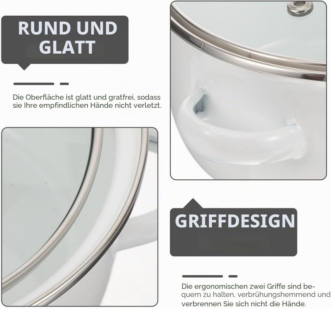 Happyyami Emaille Suppentopf Mit Doppelgriff Und Deckel Mini Kochtopf Für Schonendes Kochen Von Supp