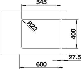 BLANCO ANDANO 340/180-U | Edelstahl | Einbauart: Unterbau | Hauptbecken links | ohne Ablauffernbedie
