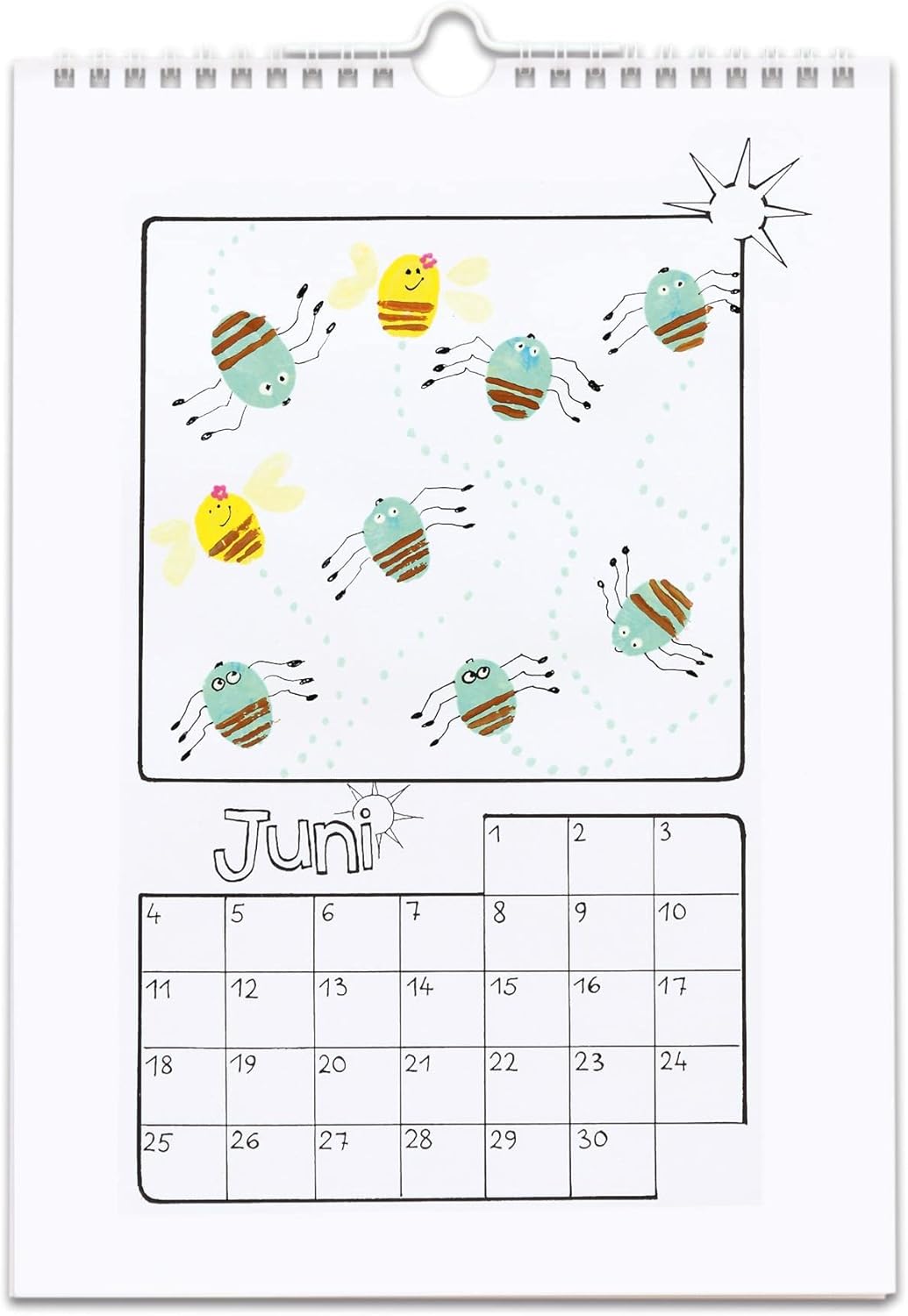 Betzold - Bastel-Kalender Kinder - Blanko-Wandkalender Kreativkalender immerwährend 10 Stück Weiss,