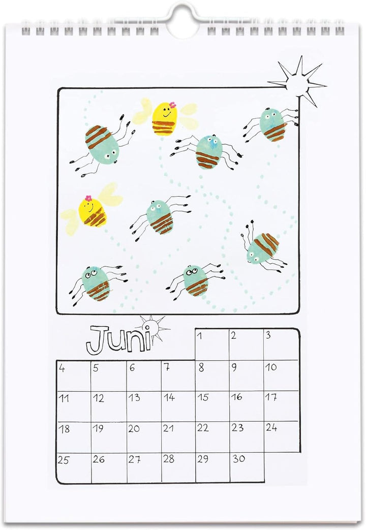 Betzold - Bastel-Kalender Kinder - Blanko-Wandkalender Kreativkalender immerwährend 10 Stück Weiss,