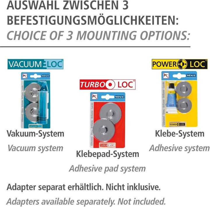 WENKO Wandablage Mod. Classic, Befestigung ohne bohren, Duschablage für Seife, Shampoo & Co., Wandre