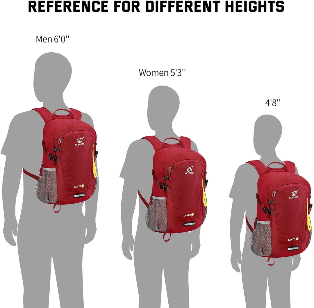 SKYSPER Leicht Wanderrucksack Klein Rucksack mit Rückenbelüftung Trekkingrucksack aus atmungsaktivem