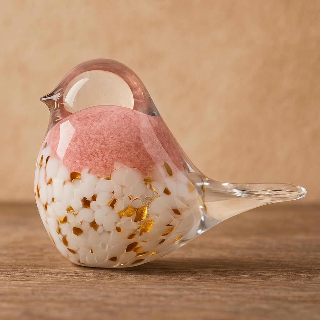 WUBIANJIE Handgeblasene Glas-Vogelstatue, Sammlerstück, Tierkunst, Briefbeschwerer, Wohnzimmer, Schl