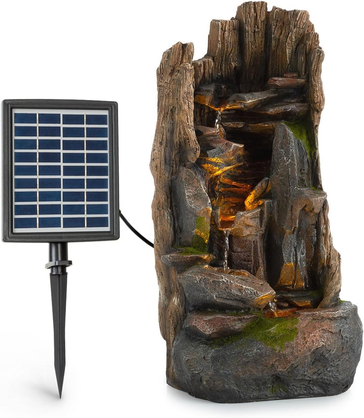 Blumfeldt Mystic Tree Solarbrunnen, inkl. Solarpanel, Lithium-Ionen-Akku (ca. 5h Laufzeit), LED-Bele