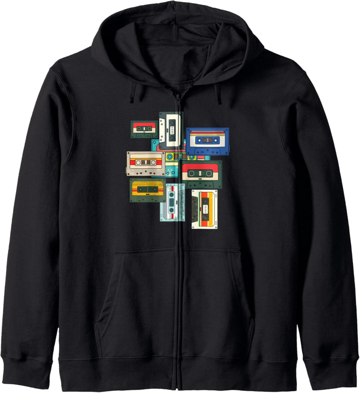Achtziger Jahre Retro Kassetten 1980er Mottoparty 80er Kapuzenjacke