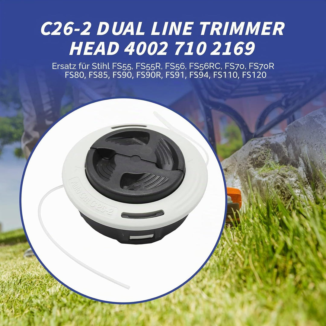 Hoypeyfiy Trimmerkopf Dual Line 4002 710 2169 Ersatz für Stihl FS55 FS55R FS56 FS56RC FS70 FS70R FS8