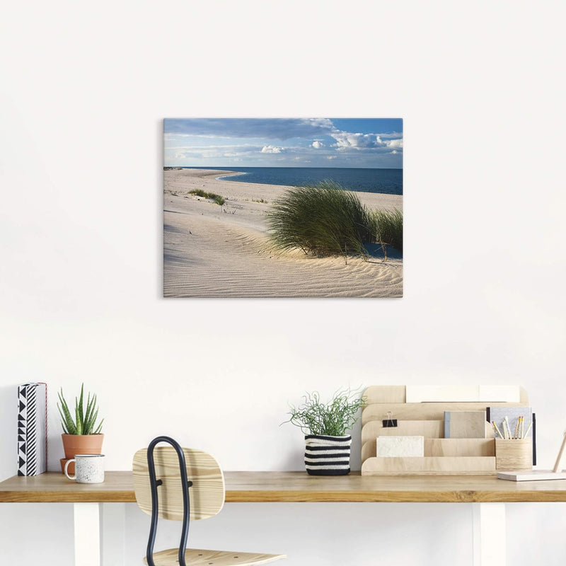 ARTland Leinwandbilder Wandbild Bild auf Leinwand 80x60 cm Strand Meer Düne Küste Gräser Nordsee Mar