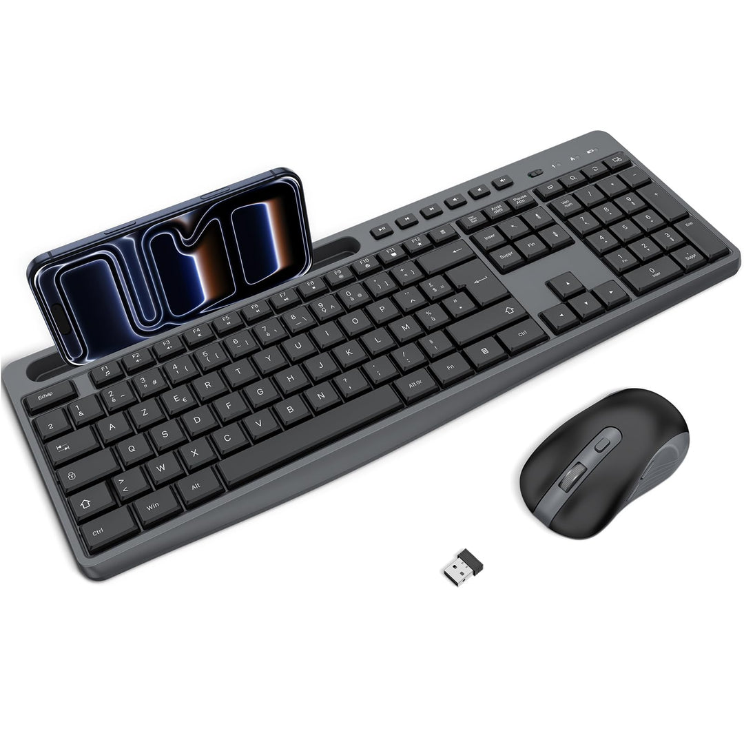 Kabelloses Tastatur-Maus-Set für Windows,OMOTON vollformatige Tastatur für PC/Laptop/Computer mit 2,