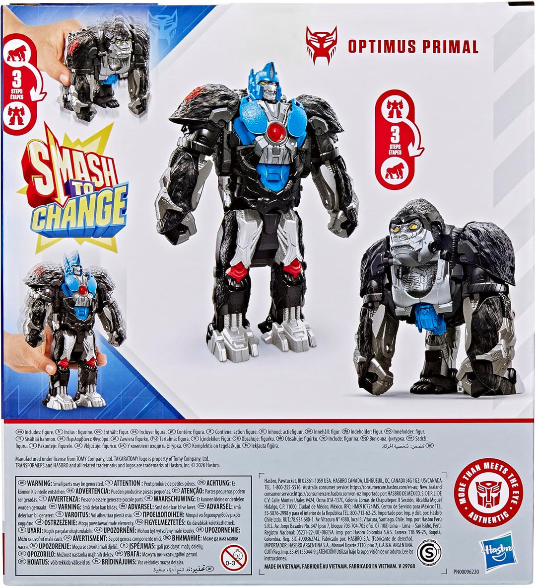 Transformers Smash Changers Optimus Primal Action-Figur, lässt Sich vom Roboterspielzeug in einen Go