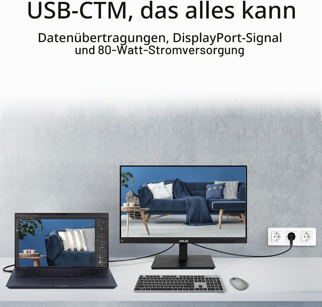 ASUS Business BE24ECSBT - 24 Zoll Full HD Monitor - 16:9 IPS Panel, 1920x1080-10-Punkt Multi-Touch,
