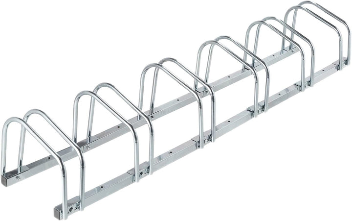 Relaxdays Fahrradständer Boden, für 6 Fahrräder, bis 60 mm Reifenbreite, Metall, Garage, Fahrrad-Auf