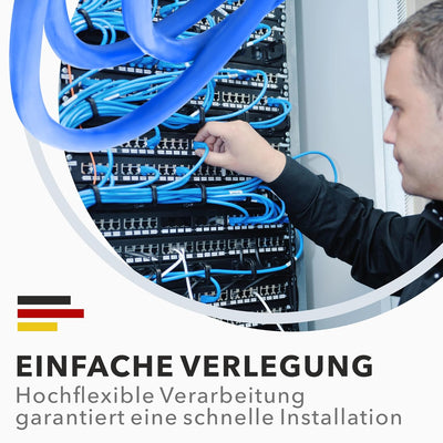 10m Cat 8 Verlegekabel + 4x RJ45 Stecker Werkzeuglos CAT8 Kabel Installationskabel Lan CAT8.1 Ethern