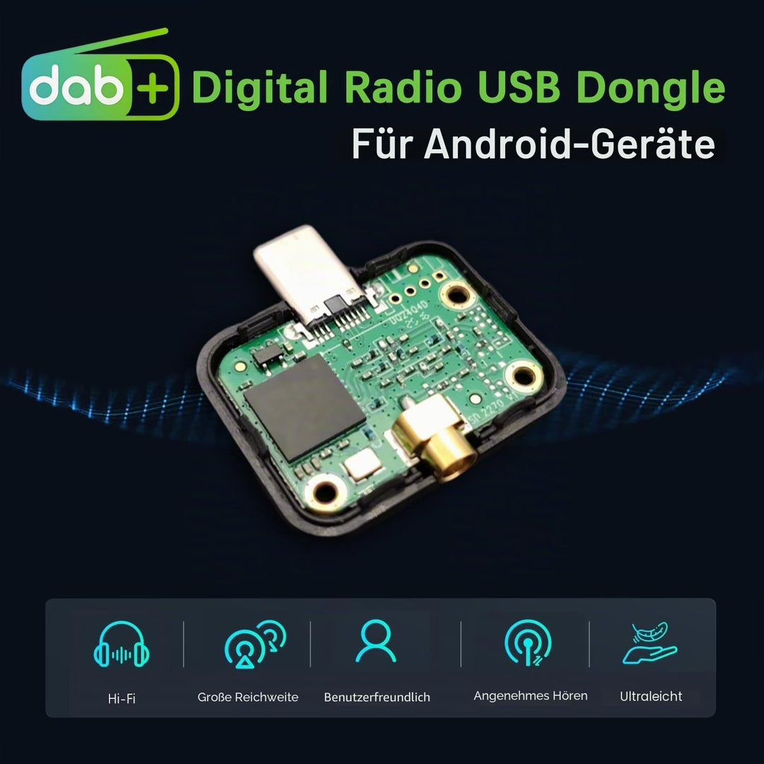 DAB+ Tragbarer Radio Adapter USB,Mobiler Digitaler Radio Tuner Rundfunkempfänger Stick Für Android T