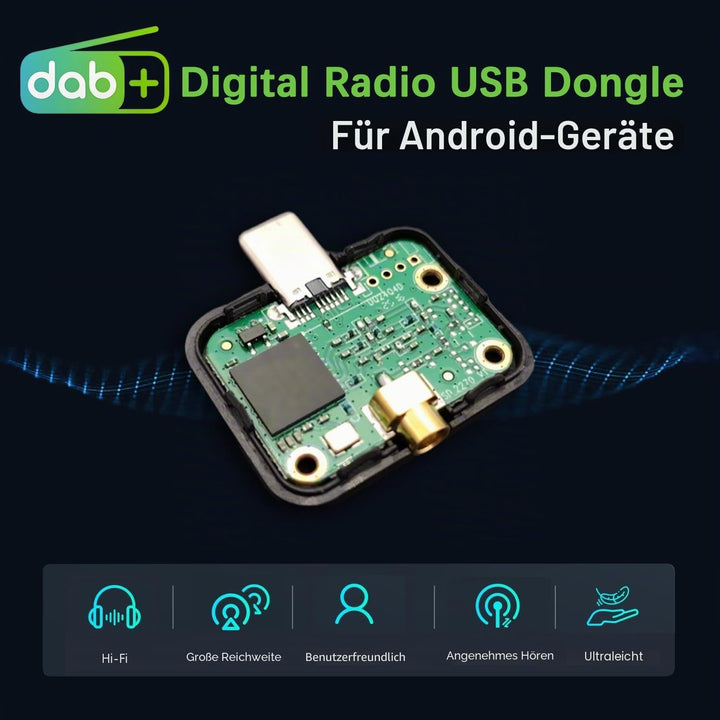 DAB+ Tragbarer Radio Adapter USB,Mobiler Digitaler Radio Tuner Rundfunkempfänger Stick Für Android T