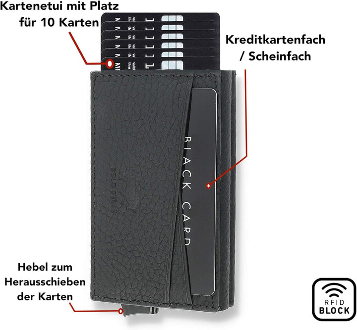 Solo Pelle Kartenetui | Kreditkartenetui | Leder Geldbörse Slim Wallet Portmonee | Geldbeutel mit RF