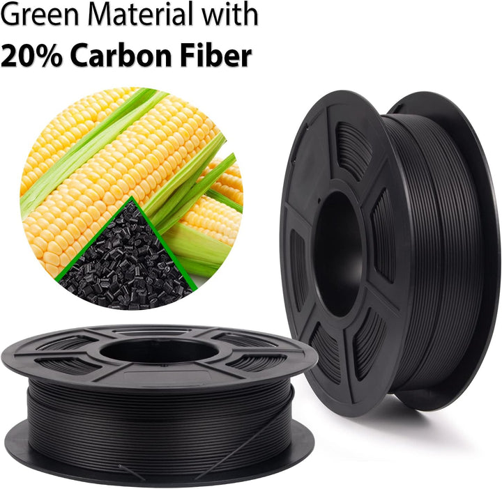 IEMAI PLA Kohlefaser Filament 1,75 mm, 3D Drucker Filament Carbon Fiber Filament 1.75 PLA Gefüllt mi