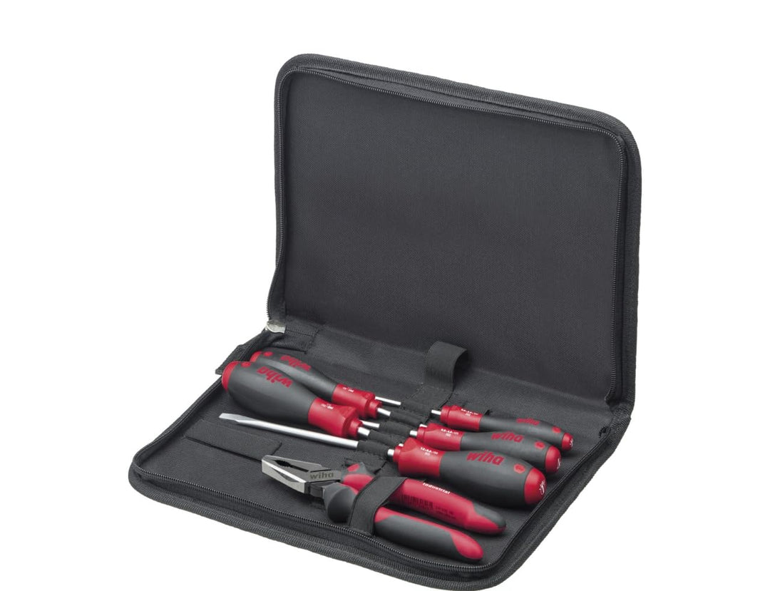 Wiha Werkzeug Set Mechaniker Schraubendreher, Kombizange 6-tlg. in Tasche (33970) Set Mechaniker, Ko