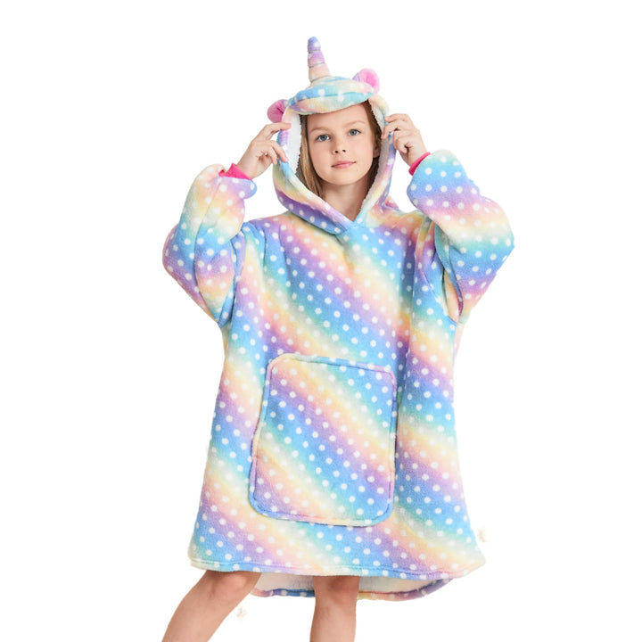 Einhorn Kapuzenpullover für Mädchen, Einhorn Kapuzensweatshirt, Übergrosse Hoodie Decke für Kinder R